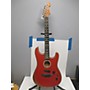 Used Fender 2020s American Acoustasonic Telecaster Acoustic Electric Guitar Crimson Red Trans