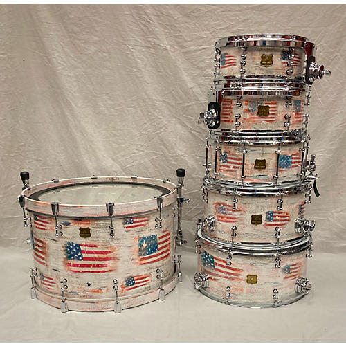 OUTLAW DRUMS 2021 Custom Sound Control Kit Drum Kit American Flag Distressed
