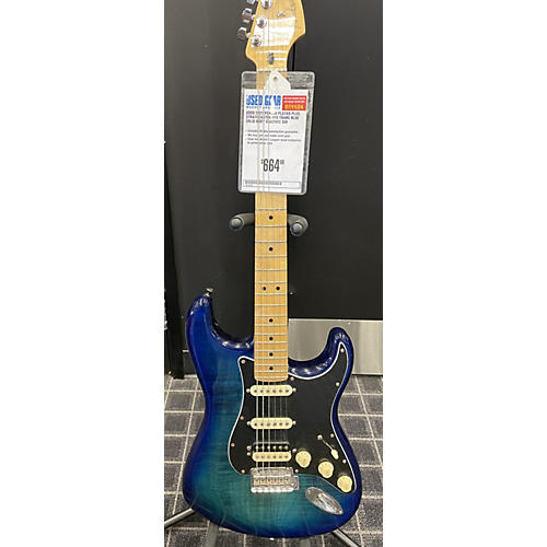 Fender 2021 Player Plus Stratocaster HSS Solid Body Electric Guitar Trans Blue