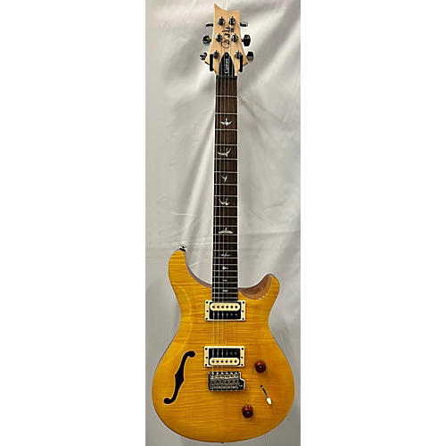 PRS 2021 SE Custom 22 Semi-Hollowbody Hollow Body Electric Guitar Lemon