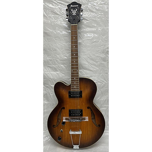 Ibanez 2022 AF55L Left Handed Hollow Body Electric Guitar Tobacc0 Flat