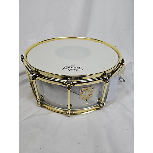 SJC Drums 2023 6X14 Providence Series Snare Drum With Brass Hardware 14 X 6 In. Calcutta White Drum Calcutta White 13