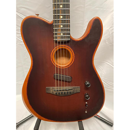 Fender 2023 American Acoustasonic Telecaster Acoustic Electric Guitar Brown