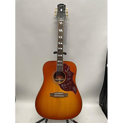 Epiphone 2023 Inspired By Gibson Hummingbird Acoustic Electric Guitar Aged Cherry Sunburst