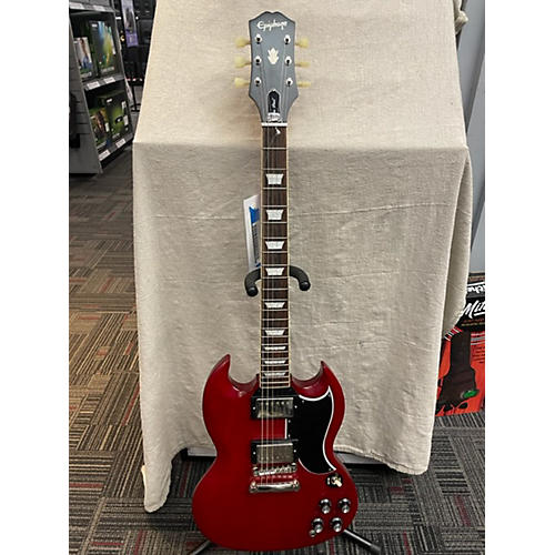 Epiphone 2023 Les Paul Sg Standard Aged Sixties Solid Body Electric Guitar Aged Cherry Red