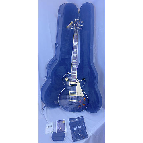 Gibson 2023 Les Paul Traditional Pro V Flame Top + Solid Body Electric Guitar TRANSPARENT EBONY BURST