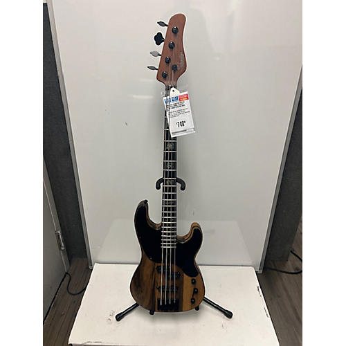 Schecter Guitar Research 2023 Model T Electric Bass Guitar Exotic Black Limba