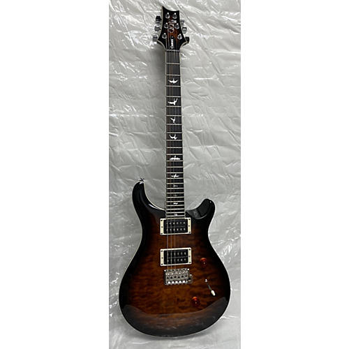 PRS 2023 SE Custom 24 Quilted Ebony Board Solid Body Electric Guitar Black Gold Sunburst