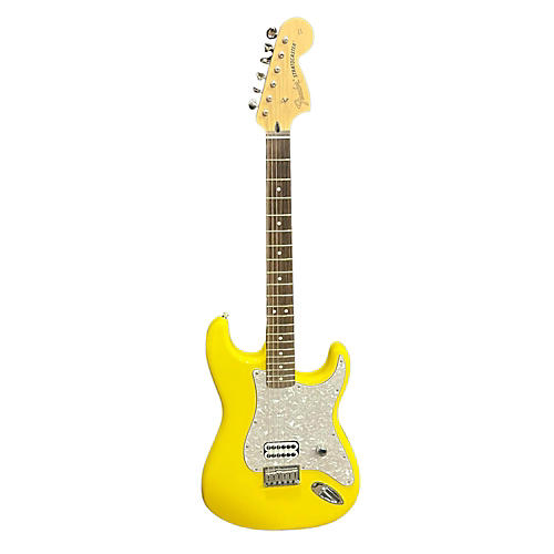 Fender 2023 Tom Delonge Signature Stratocaster Solid Body Electric Guitar Graffiti Yellow
