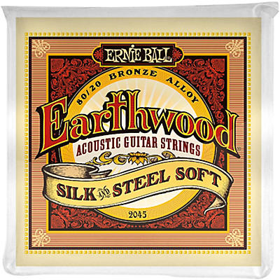 Ernie Ball 2045 Earthwood 80/20 Bronze Silk and Steel Soft Acoustic Guitar Strings - (11-52)