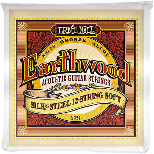 Ernie Ball 2051 Earthwood 80/20 Bronze Silk and Steel 12-String Soft Acoustic Guitar Strings