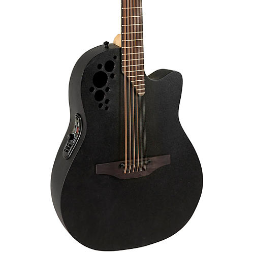 Ovation 2058TX-5-G Pro Series Elite TX Deep Contour 12-String Acoustic-Electric Guitar Textured Black