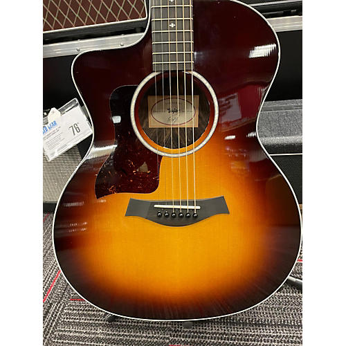 Taylor 214CE DELUXE LEFT HAND Acoustic Electric Guitar Sunburst