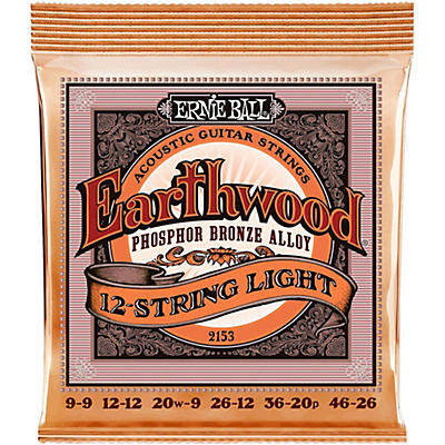 Ernie Ball 2153 Earthwood 12-String Phosphor Bronze Light Acoustic Guitar Strings