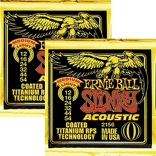 2156 Coated Slinky Acoustic Strings Medium Lite 2 Pack