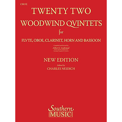 Southern 22 Woodwind Quintets - New Edition (Oboe Part) Southern Music Series Arranged by Albert Andraud