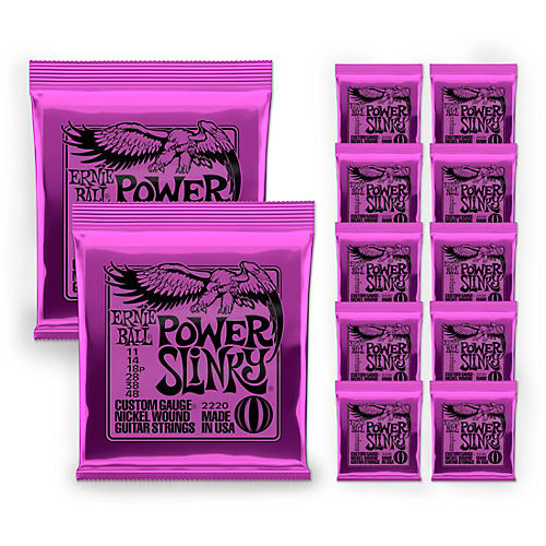 Ernie Ball 2220 Power Slinky Electric Guitar Strings - Buy 10, Get 2 Free