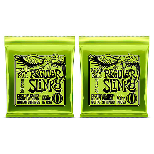 Ernie Ball 2221 Regular Slinky Nickel Wound Electric Guitar Strings 2-Pack