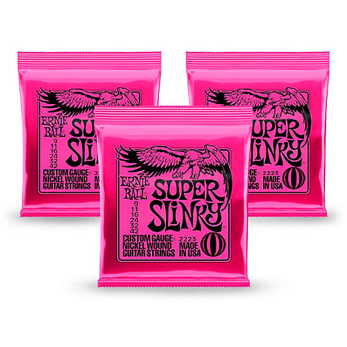 2223 Nickel Super Slinky Custom Gauge Electric Guitar Strings Regular - 3 Pack