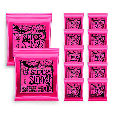 Ernie Ball 2223 Nickel Super Slinky Guitar Strings 12-Pack