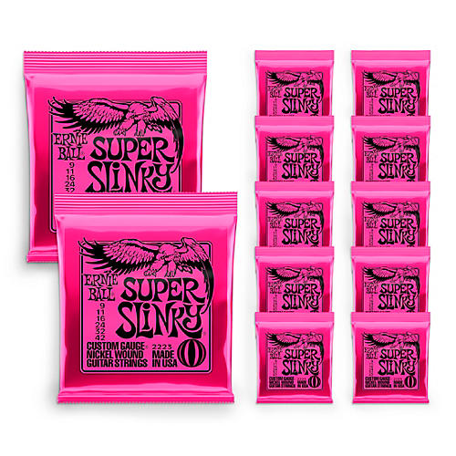 Ernie Ball 2223 Nickel Super Slinky Guitar Strings 12-Pack
