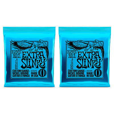 Ernie Ball 2225 Nickel Wound Extra Slinky Electric Guitar Strings 2-Pack