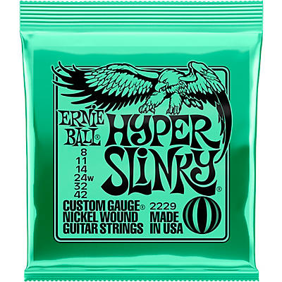 Ernie Ball 2229 Hyper Slinky Nickel-Wound Electric Guitar Strings 8-42