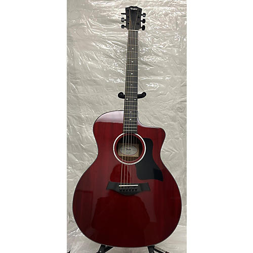 Taylor 224CEKDLX Acoustic Electric Guitar Trans Red