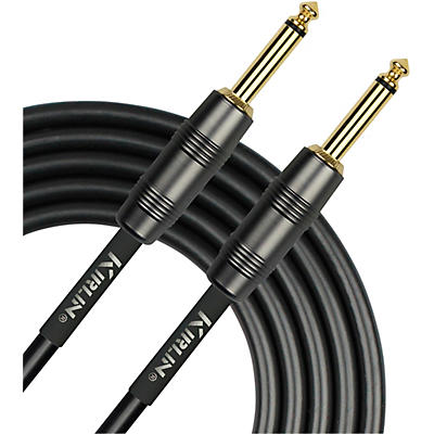 KIRLIN 22AWG Instrument Cable, Carbon Black, 1/4" Straight to Straight