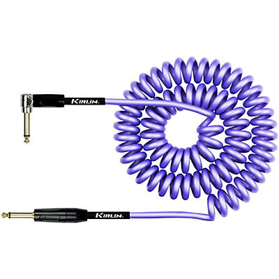 KIRLIN 22AWG Premium Coil Instrument Cable - Straight to Right Angle - Purple