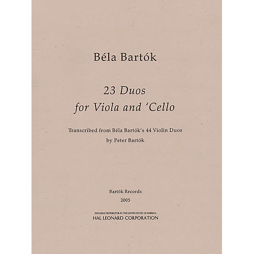 23 Duos for Viola and Cello Misc Series Softcover Composed by Béla Bartók Edited by Peter Bartók