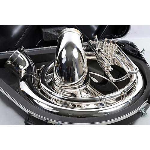 King 2350 Series Brass BBb Sousaphone Condition 3 - Scratch and Dent 2350WSP Silver With Case 197881122706