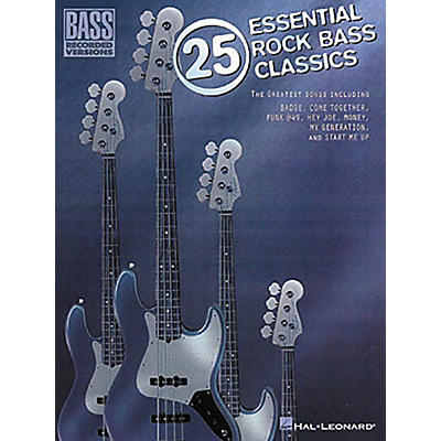 Hal Leonard 25 Essential Rock Bass Classics Tab Songbook