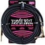 Ernie Ball 25 FT Straight to Angle Instrument Cable Black/Black