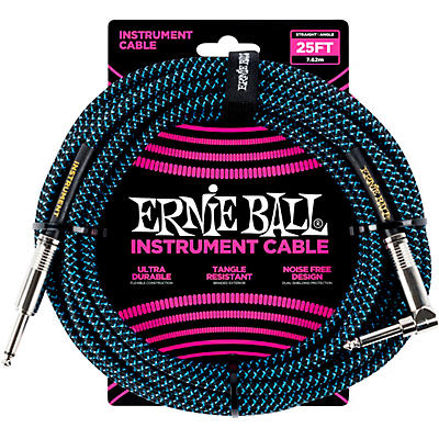 Ernie Ball 25 FT Straight to Angle Instrument Cable