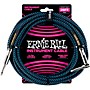 Ernie Ball 25 FT Straight to Angle Instrument Cable Neon Blue/Black