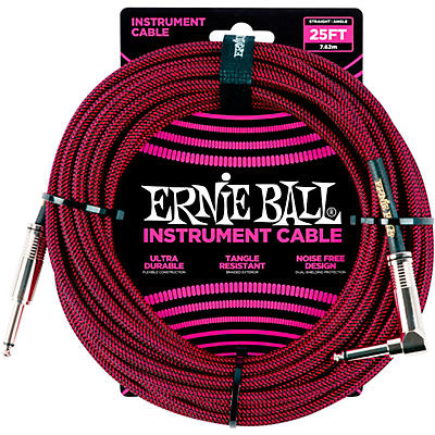 Ernie Ball 25 FT Straight to Angle Instrument Cable