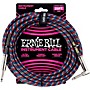 Ernie Ball 25 FT Straight to Angle Instrument Cable Red/White/Blue/Black