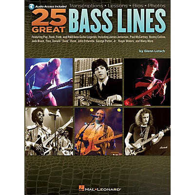 Hal Leonard 25 Great Bass Lines Guitar Book Series Softcover with CD Written by Glenn Letsch