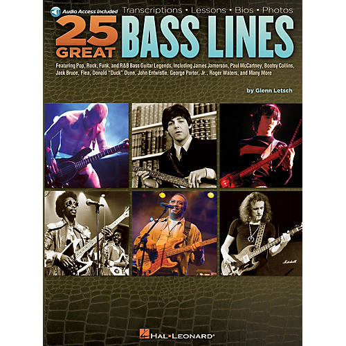 Hal Leonard 25 Great Bass Lines Guitar Book Series Softcover with CD Written by Glenn Letsch