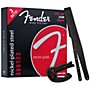 Fender 250L Super Electric Guitar Strings 3-Pack, Smart Capo and Black Leather Strap Package