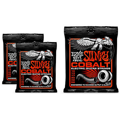 Ernie Ball 2715 Cobalt Skinny Top Heavy Bottom Electric Guitar Strings 3 Pack