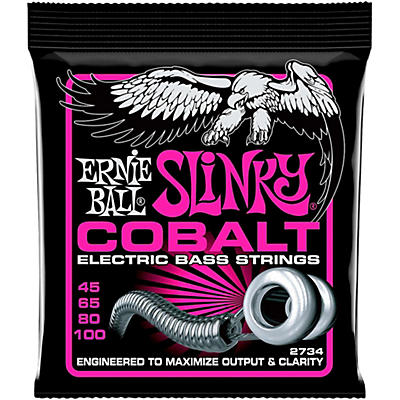 Ernie Ball 2734 Cobalt Super Slinky Electric Bass Strings - (45-100)