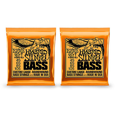 Ernie Ball 2833 Hybrid Slinky Round Wound Bass Strings 2 Pack