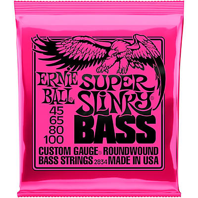 Ernie Ball 2834 Super Slinky Roundwound Bass Guitar Strings - (45-100)