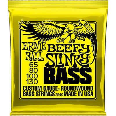 Ernie Ball 2840 Beefy Slinky Nickel Wound Electric Bass Guitar Strings - (65-130)