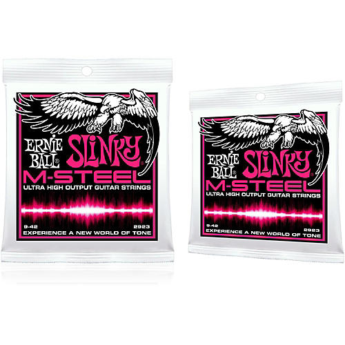 2923 M-Steel Super Slinky Electric Guitar Strings 2-Pack