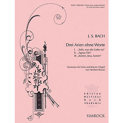 SIMROCK 3 Arias Without Words (Viola and Piano or Organ) Boosey & Hawkes Chamber Music Series Softcover