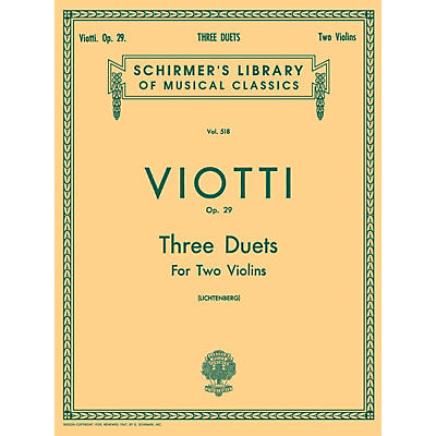G. Schirmer 3 Duets, Op. 29 (Score and Parts) String Ensemble Series Composed by Giovan Battista Viotti