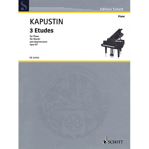 Schott 3 Etudes Op. 67 Piano Solo by Kapustin
